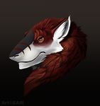  amber_eyes ambiguous_gender eam0 grey_background hair headshot looking_at_viewer red_hair sergal simple_background solo 