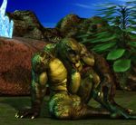  3d_(artwork) anthro ardex autofellatio big_penis black_howler cum digital_media_(artwork) erection green_body huge_muscles licking lizard male masturbation muscular nude oral penis penis_lick reptile scalie sex sitting solo thick_penis tongue tongue_out 