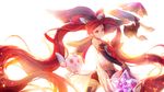  alternate_costume alternate_hair_color elbow_gloves fingerless_gloves gloves jinx_(league_of_legends) kuro_(league_of_legends) league_of_legends long_hair magical_girl red_hair shiro_(league_of_legends) shorts star_guardian_jinx tied_hair twintails very_long_hair weapon 