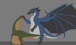  alovion_(artist) dinosaur dragon feral imprint oral_vore reptile sauropod scalie spinosaurus therapod vore wings 