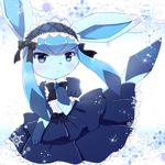  blue_eyes dress furry glaceon kemoribon pokemon smile 