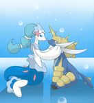  air_bubble bubbles no_humans pokemon pokemon_bw pokemon_sm primarina samurott 