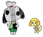  :3 animal_crossing animate_inanimate anthro canine clothing dog duo eyelashes female frown fur hands_on_hips isabelle_(animal_crossing) mammal minus8 nintendo nintendo_switch switch_dog underwear video_games yellow_fur 