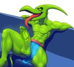 abs balls big_penis clothing dinosaucers dinosaur erection gerkk loincloth muscular naughty_face navel open_mouth pecs penis pinup poking_out pose precum pteranodon reclining retracted_foreskin scalie slim spread_legs spreading terribledactyl tongue tongue_out uncut vein veiny_penis 