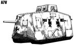  earasensha greyscale ground_vehicle military military_vehicle monochrome motor_vehicle original tank white_background world_war_i 
