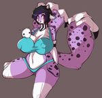  anthro big_breasts bovine breasts cattle clothed clothing coffeesheizen female huge_breasts hybrid looking_at_viewer mammal nipple_bulge solo thick_thighs underwear 