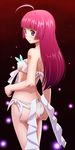  adjusting_clothes adjusting_swimsuit ahoge ass awa bikini black_background breasts butt_crack closed_mouth from_side highres hime_cut houjou_sophie light_smile long_hair pink_hair pretty_(series) pripara purple_eyes side-tie_bikini sideboob small_breasts solo standing swimsuit white_bikini 