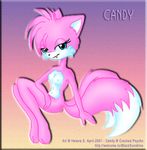  2001 2_tails anthro breasts candy_(cracked_psycho) canine cute female fox fur helena_soderberg mammal multi_tail nude pink_fur solo sonic_style 