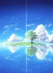  artist_name brown_hair cloud copyright_name day english highres leaf long_hair outdoors reflection rin_(shelter) rock scenery shelter_(music_video) shuryukan sitting sky solo sparkle star_(sky) tree very_long_hair water wind 