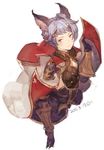  animal_ears braid erune granblue_fantasy male_focus mikebosi purple_eyes purple_hair quatre_(granblue_fantasy) solo 