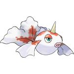  ambiguous_gender blue_eyes fish goldeen horn ken_sugimori lips marine nintendo official_art pok&eacute;mon solo video_games 