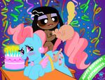  anal bigtyme birthday black_girl blue_fur blush brown_eyes butt cartoon_network dreadlocks fan_character friendship_is_magic fur hair lani mrs_cake_(mlp) my_little_pony pink_eyes pink_hair powerpuff_girls pussy titeuf 