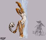  2016 areola armpits breasts female fur kung_fu_panda male master_monkey master_shifu master_tigress nipples nude one_eye_closed orange_fur po shower simple_background solo_focus stretching stripes tacticalmagpie water waterfall wet white_fur 