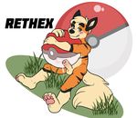  anthro arcanine balls blush cum erection grass hug male nintendo nude pawpads penis plushie pok&eacute;mon rethex tonio_(artist) uncut video_games 