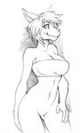  anthro autumm_airwave canine featureless_crotch female looking_at_viewer mammal monochrome smile solo wide_hips 