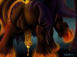  2016 animal_genitalia balls butt clothed clothing cum digital_media_(artwork) equine equine_taur hecarim_(lol) hooves horse league_of_legends male mammal penis solo standing taur video_games wigglelines 