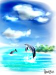  2014 ambiguous_gender cetacean cloud digital_media_(artwork) dolphin duo feral furrytiger_2012 island mammal marine outside sea water 