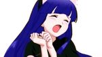  animated animated_gif artist_request blue_hair closed_eyes hands_together hazuki_(tsukuyomi) kemonomimi_mode long_hair lowres nekomimi_mode_(tsukuyomi) open_mouth simple_background solo tsukuyomi_moonphase white_background 