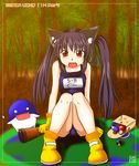  animal_ears ball blush blushing caddie cat_ears catgirl dolfini golf golf_ball kooh long_hair nekomimi one-piece_swimsuit pangya school_swimsuit swimsuit twin_tails twintails 