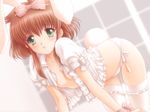  :o all_fours animal_ears blouse blush bow brown_hair bunny_ears bunny_tail copyright_request flat_chest frills game_cg green_eyes hair_bow kuroda_akimi lingerie no_bra open_clothes open_mouth open_shirt panties pink_bow shirt short_hair side-tie_panties sidelocks solo source_request tail thighhighs underwear white_legwear white_panties 