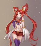  alternate_costume alternate_hair_color elbow_gloves fingerless_gloves gloves jinx_(league_of_legends) league_of_legends long_hair magical_girl red_hair shorts star_guardian_jinx thighhighs tied_hair twintails very_long_hair 