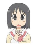  1girl black_hair blush female nichijou open_mouth shinonome_nano solo 