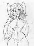  anthro armpits autumm_airwave featureless_crotch female lagomorph looking_at_viewer mammal monochrome nude rabbit simple_background sketch smile solo thick_thighs wide_hips 