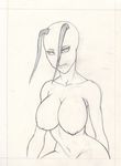  alien anthro autumm_airwave big_breasts breasts female irken looking_at_viewer monochrome nipples not_furry nude solo 