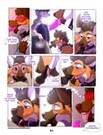  2016 anthro ben_(roanoak) brown_hair canine clothed clothing comic dialogue dildo duo english_text female fur hair looking_at_viewer male mammal maned_wolf oral roanoak sandra_(roanoak) sex_toy strapon text timber_wolf 