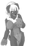  2012 anthro canine digital_media_(artwork) dog female greyscale kemono mammal manmosu_marimo monochrome nude simple_background solo tagme white_background 