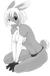  2012 anthro digital_media_(artwork) female greyscale kemono manmosu_marimo monochrome nude simple_background solo tagme white_background 