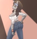  anthro breasts butt cleavage clothed clothing earth_pony equine fan_character female horse jeans mammal my_little_pony pants pony pose scar 