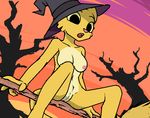  breasts broom detailed_background feline filthypally halloween hat holidays katia_managan mammal nipples nude prequel pussy the_elder_scrolls video_games witch_hat 