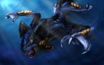  claws digital_media_(artwork) dragon feral open_mouth ravoilie solo teeth tongue underwater water wyvern 