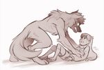  canine clothed clothing crying dipper_pines disney duo fully_clothed gravity_falls human mabel_pines mammal mistrel-fox monochrome nude sketch tears were werewolf 