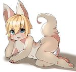  anthro blue_eyes canine clothing cube cute draw_me_like_one_of_your_french_girls fundoshi hair japanese_clothing male mammal nipples open_mouth paws simple_background solo underwear white_background ぬこちー 