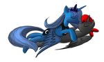  alpha_channel black_feathers blue_feathers blue_fur duo duskie-06 equine eyes_closed feathered_wings feathers female feral friendship_is_magic fur horn kissing lying male mammal my_little_pony nude princess_luna_(mlp) simple_background transparent_background winged_unicorn wings 
