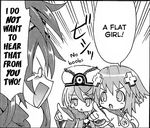  angry bermuda_saimaru blanc blush choujigen_game_neptune english flat_chest greyscale hard_translated lowres monochrome multiple_girls neptune_(choujigen_game_neptune) neptune_(series) nippon_ichi_(choujigen_game_neptune) official_art pointing_finger shouting tears 