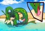  69_position beach coiling fellatio lapras legendary_pok&eacute;mon nintendo oral pok&eacute;mon rayquaza seaside sex tingtongten video_games 