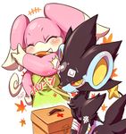  artist_request audino eyes_closed furry injured luxray pokemon red_eyes slap 