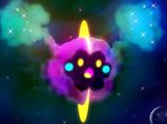  cosmo_(465lilia) cosmog gen_7_pokemon night night_sky no_humans open_mouth pokemon pokemon_(creature) sky solo sparkle star_(sky) yellow_eyes 