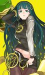  adjusting_hair bangs cleopatra_(fate/grand_order) cowboy_shot earrings facial_tattoo fate/grand_order fate_(series) green_eyes green_hair hairband i-pan jewelry legwear_under_shorts long_hair looking_at_viewer navel necklace open_clothes open_shorts pantyhose pantyhose_under_shorts parted_lips shorts solo tattoo thigh_gap very_long_hair wavy_hair 