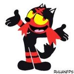  1boy cat cosplay crossover felix_the_cat full_body litten litten_(cosplay) litten_(pokemon)_(cosplay) male_focus parody pokemon pokemon_sm solo tail white_background 