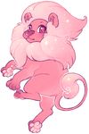  alpha_channel butt feline feral fur kiwibon lion lion_(steven_universe) male mammal pawpads paws pink_eyes pink_fur pink_nose pink_pawpads simple_background solo sparkles transparent_background 