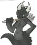  argonian armor armpits breasts cute mace melee_weapon nude pussy scalie skyrim solo the_elder_scrolls video_games weapon whygena-draws 