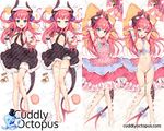  blue_eyes boots cuddly_octopus dakimakura detached_sleeves dragon_tail dress elizabeth_bathory_(fate) elizabeth_bathory_(fate)_(all) fangs fate/extra fate/extra_ccc fate/grand_order fate_(series) flat_chest full_body horns kyuri_tizu long_hair multiple_views naked_ribbon open_mouth panties pink_hair pointy_ears ribbon striped striped_panties tail tail_ribbon underwear variations 