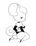  anthro big_butt black_and_white breasts butt choker clothing elbow_gloves eyelashes female gloves mammal monochrome mouse rodent scribs03 smile solo underwear 