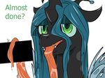  animated censored changeling colored_edit edit female feral friendship_is_magic horn long_tongue my_little_pony open_mouth oral queen_chrysalis_(mlp) saliva solo sunibee tongue wings 