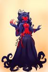  angol anthro black_fur claws clothing dress fur hair latchkey_kingdom p5ych red_fur rosaline_lanistark shadow simple_background yuman 