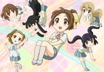  akiyama_mio black_eyes black_hair blonde_hair brown_eyes brown_hair chibi chunpai everyone hirasawa_ui hirasawa_yui k-on! kotobuki_tsumugi long_hair multiple_girls nakano_azusa school_uniform shoes short_hair tainaka_ritsu uwabaki 